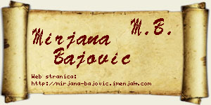 Mirjana Bajović vizit kartica